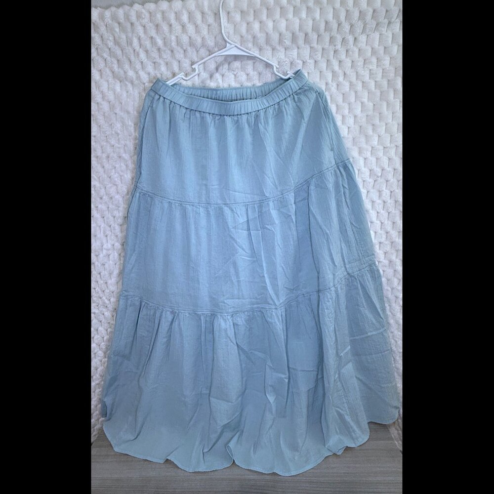 UNIQLO Women Tiered Skirt - Blue - M